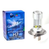 Автомобильная светодиодная лампа DLED H7 - 8 CREE + Линза (2шт.)